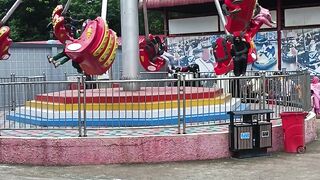 Amazing child riding in mazic paradise park