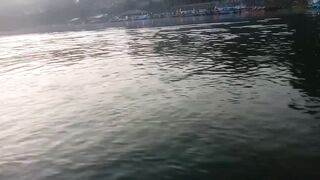 Sunrise between the fish pondok.