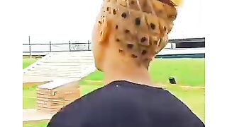 Funny hair cutting