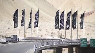 Unique bridge with banners