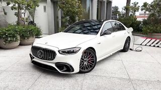 NEW 2024 Mercedes S63 AMG +SOUND! BRUTAL 802 HP V8 HYBRID! Exterior Interior 4K Review