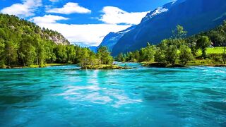 A beautiful lake on earth with crystal clear water