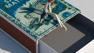 Watch how the match stick lye on top of the matchbox