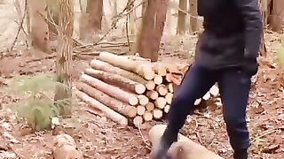 Amazing home  making with wood in forest 2024