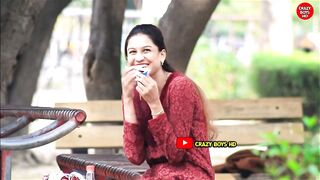 Blind man eating ice cream ????| Prank on Random Girl
