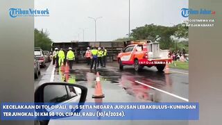 BREAKING! KECELAKAAN Parah di Tol Cipali Bus Setia Negara Terguling hingga Melintang di Jalan