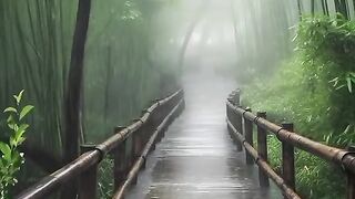 Rain falling in a lovely moment