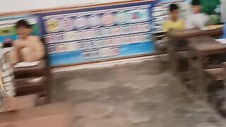 Student are studinf and playing