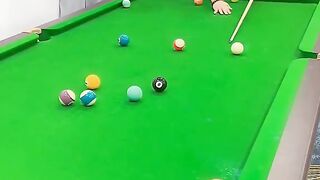Funny guy playing 8ball