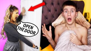 CHEATING WITH THE DOOR LOCKED PRANK ON GIRLFRIEND! *SHE CRIES*