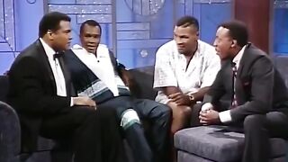 Arsenio Hall asking Mike Tyson and Muhammad Ali