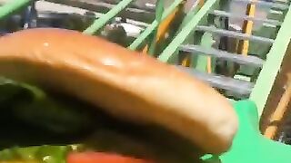 CHEESEBURGER ON A ROLLER COASTER CHALLENGE