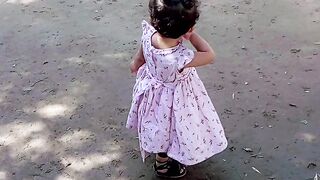 Cute baby girl in pink frok