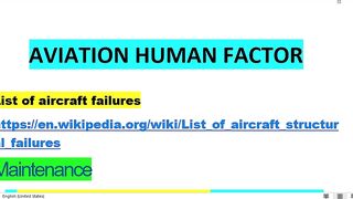AVIATION HUMAN FACTORS - Part 01