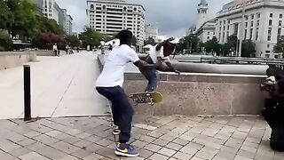 This dad's patience and coaching to help his daughter develop her skateboard skills and her excitement as she progresses