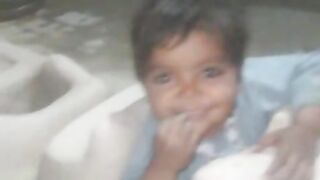Cute baby playing