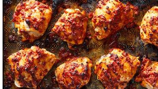 Spicy Roasted Chicken Thighs.