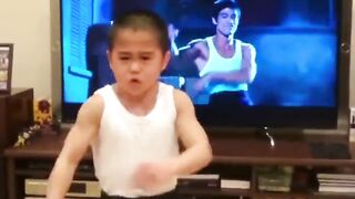 He imitated the movements with perfect timing