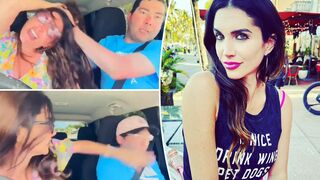 Horrific video shows former Howard Stern Show star Elisa Jordana repeatedly slap man during livestream filmed in her moving car