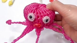 DIY Making squid with fruit wrapper form