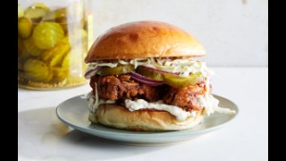 Pickle-Brined Fried Chicken Sandwich.