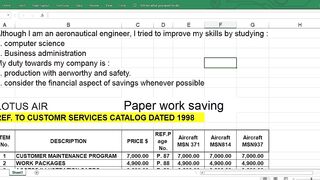 Aircraft Paperwork saving