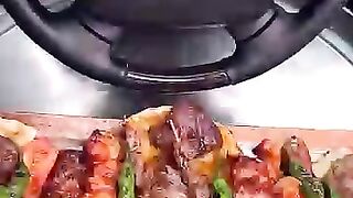 Chicken birany eating