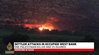 Settler attacks in Occupied West Bank_ One Palestinian killed and 25 injured.