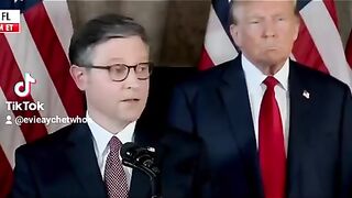 Mike Johnson pointing at Trump while saying “hardened criminals” is the new best thing.