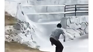 He doesn't skates, he just slides wherever he wants