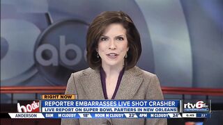TV reporter embarrasses Bourbon Street 'live shot' crasher.