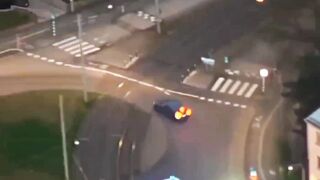 Exciting chase and professional driver