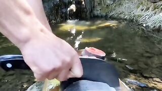 Cooking fish in nature
