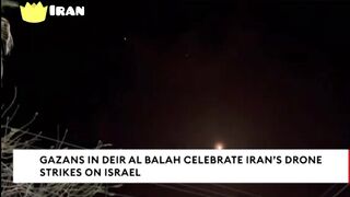 Gazans In deir Al balah celebrate Iran,s strike on israel