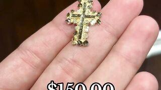 Real Gold Nugget Cross Pendants at Ijaz Jewelers