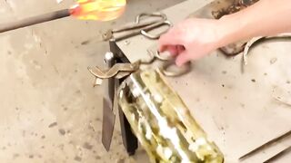 craftswoman putting the