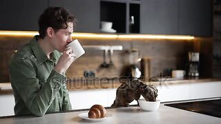 Eating breakfast