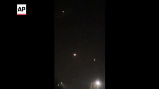 Iranian drones or rockets seen in the sky above Amman in Jordan.