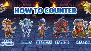 How to Counter Dante as tank, Nebula, Sebastian Fafnir and Martha #herowars