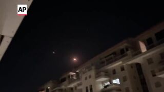 Sirens and explosions in Jerusalem after Iran fires drones and missiles.