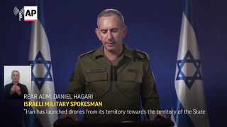 Israeli military says Iran has launched drones at Israel.