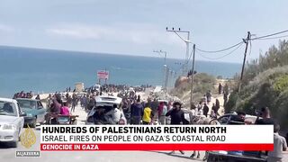 Displaced Palestinians targeted during attempt to return to northern Gaza.