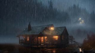 Dramatic rain at night