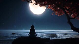 The sensation of meditation by the beach