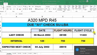 How to determine next aircraft maintenance check