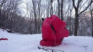 Solo snow camping  in a  tent with a wood stove -20°C extreme cold