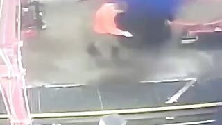 MAN UPS AND DOWN WITH HIS WORK