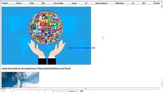 United States Role in Increasing the Scope of International Relations