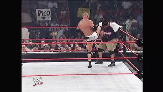 Adam Pearce suffers an F5 after indefinitely suspending Brock Lesnar_  2024