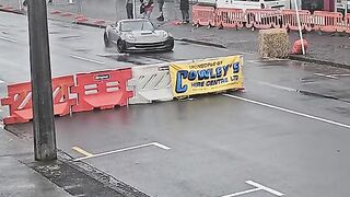 Drifting corvette & mostang